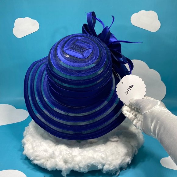 Royal Blue Derby Hat - Picture 3 of 8